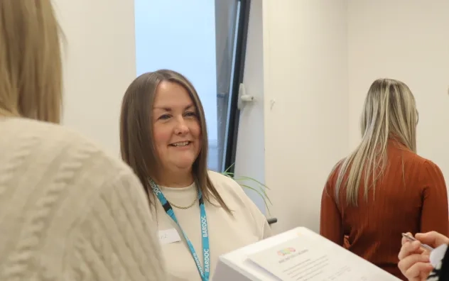 LEAD Programme learner speaking about task with other participants